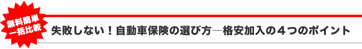 格安加入の４つのポイント